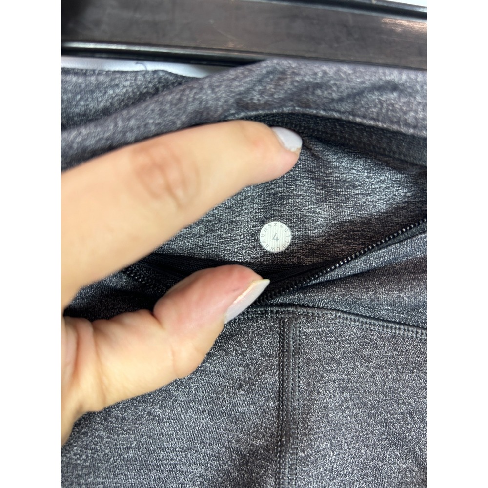 Lululemon Speed Up Crop Leggings Heathered Charcoal Grey Pocket Athletic Size 4 - Picture 8 of 9